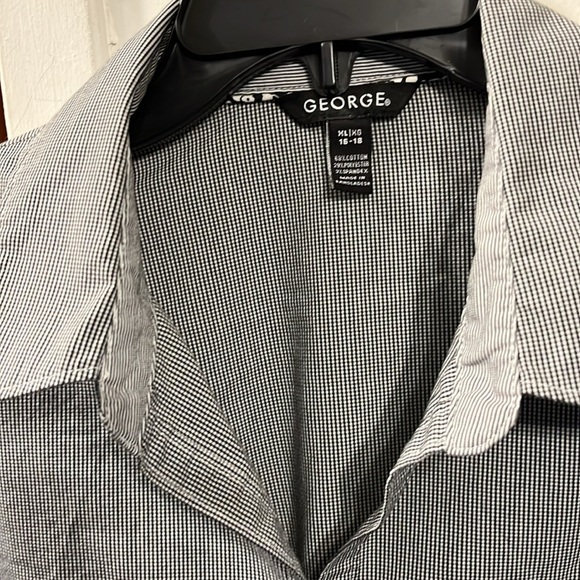 Like new George long sleeve button down black and white size XL (16-18) - Picture 3 of 5